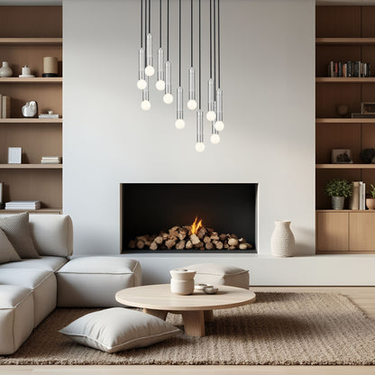 Stari 11 Light Chandelier Brushed Nickel