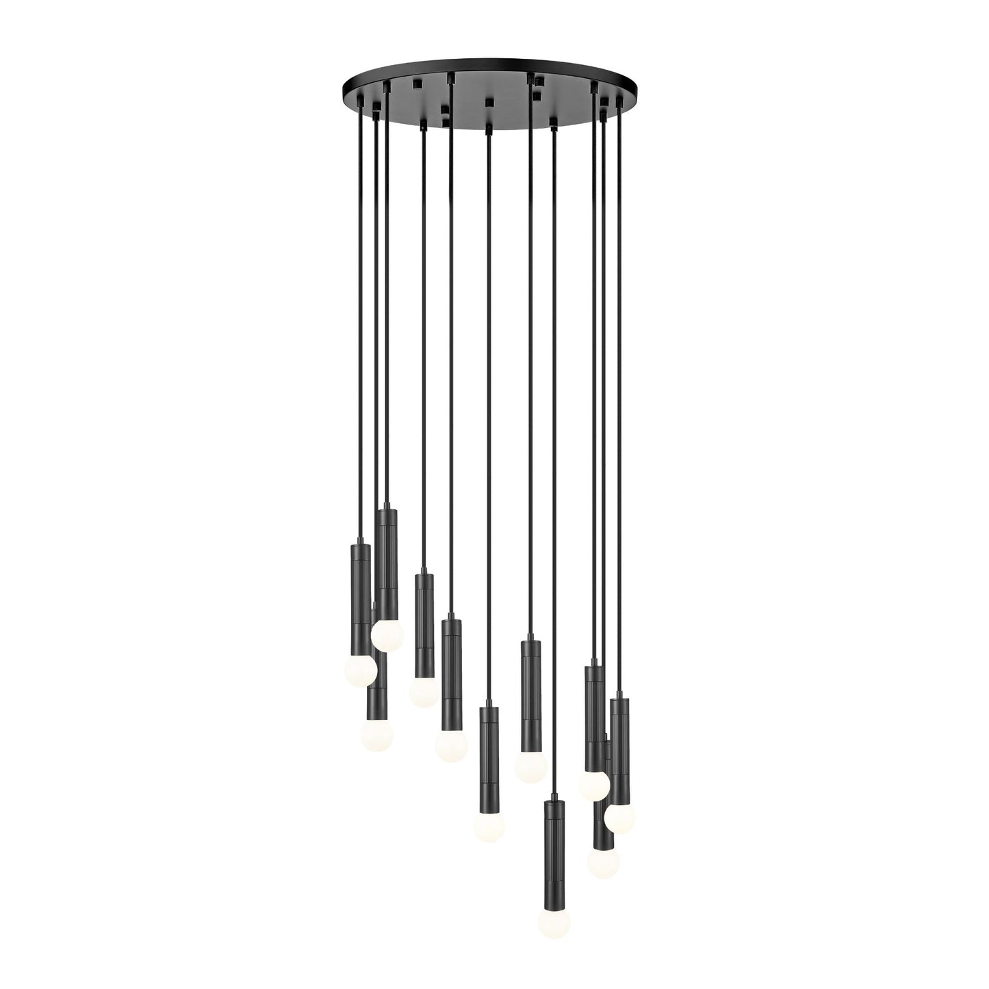 Stari 11 Light Chandelier Matte Black