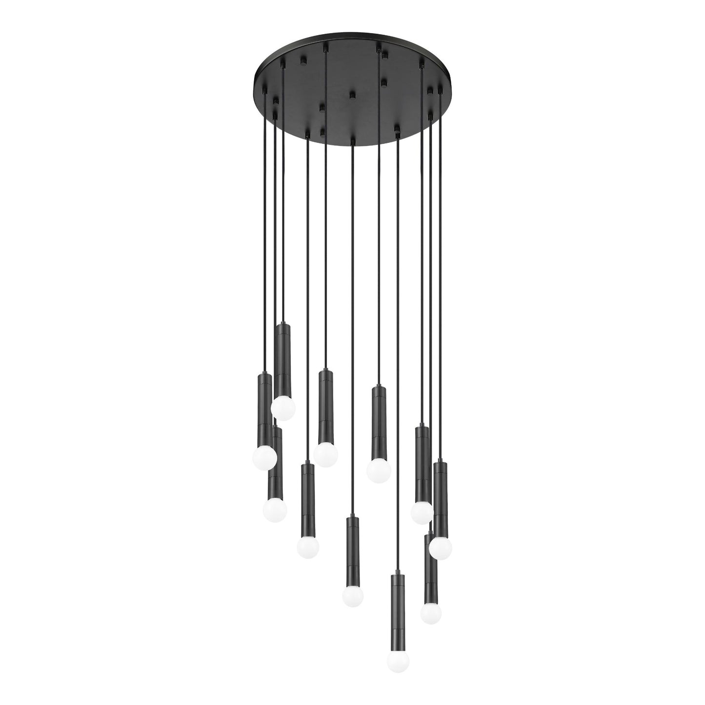 Stari 11 Light Chandelier Matte Black