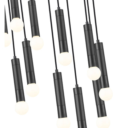 Stari 11 Light Chandelier Matte Black