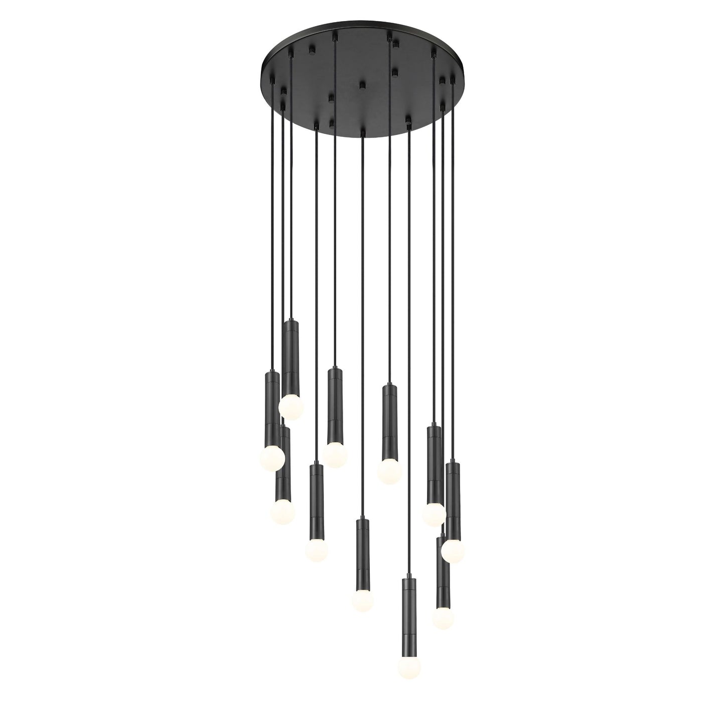 Stari 11 Light Chandelier Matte Black