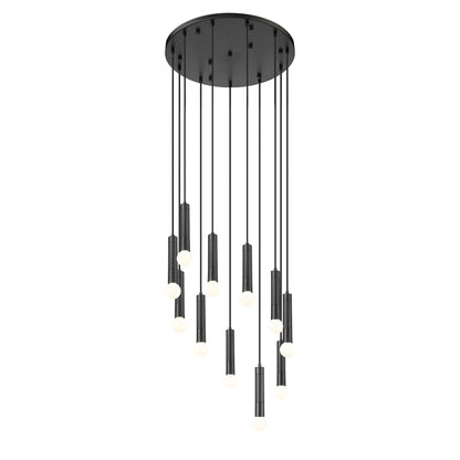 Stari 11 Light Chandelier Matte Black