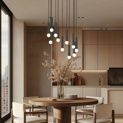 Stari 11 Light Chandelier Matte Black