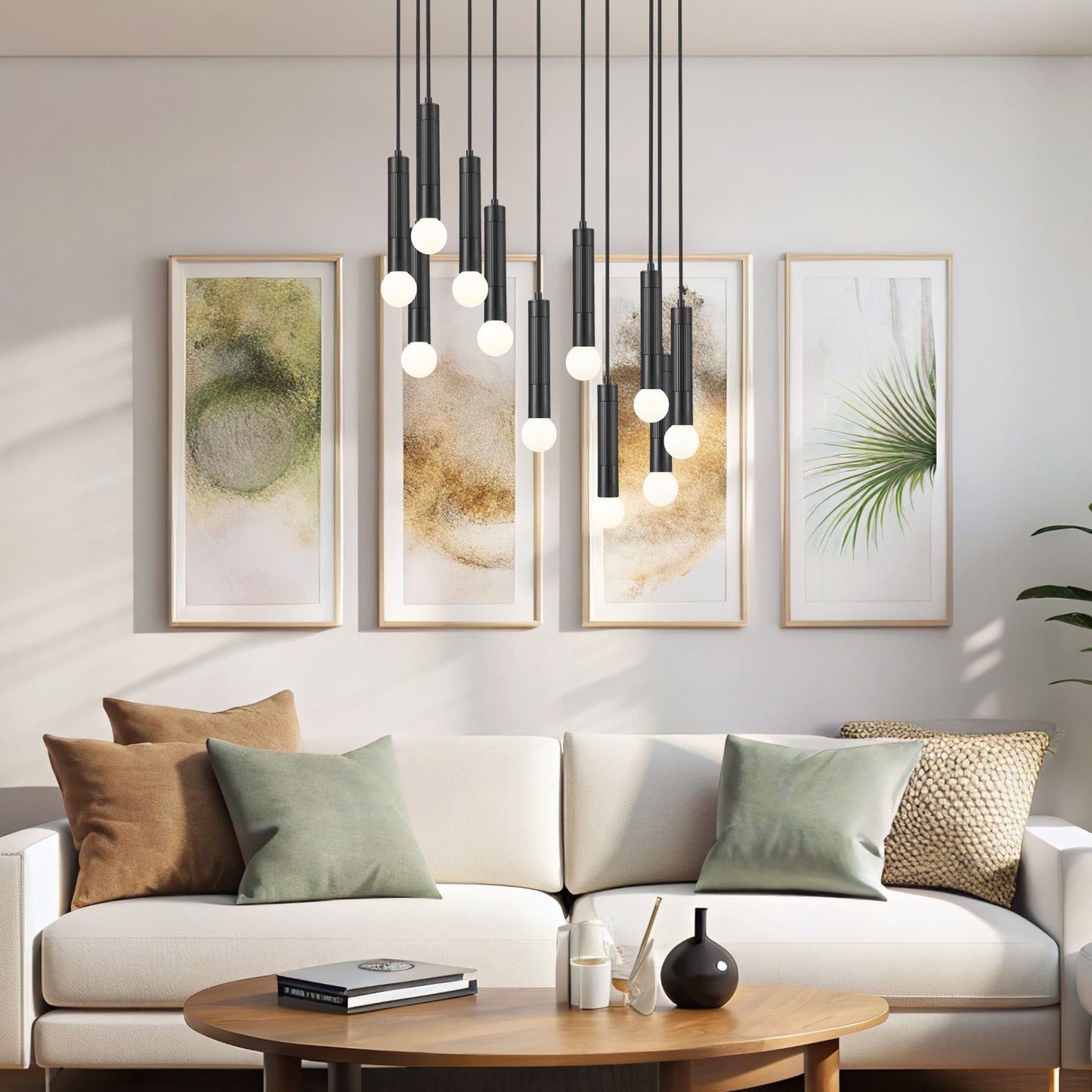 Stari 11 Light Chandelier Matte Black