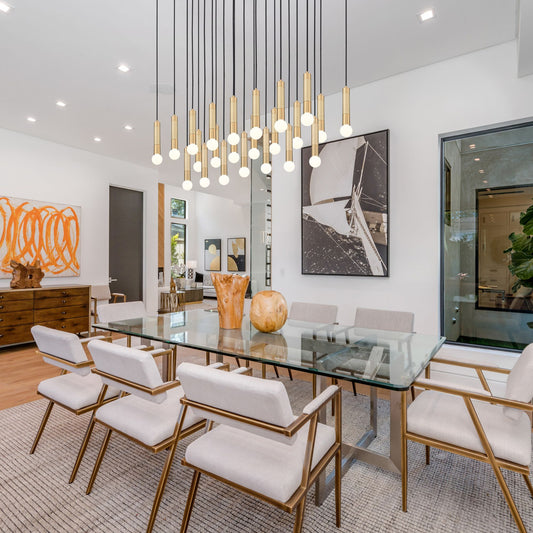 Stari 23 Light Linear Chandelier Modern Gold