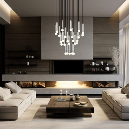 Stari 27 Light Chandelier Brushed Nickel