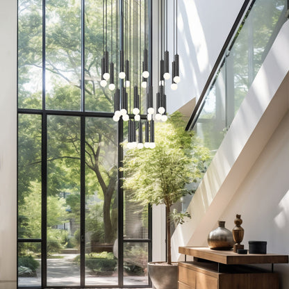 Stari 27 Light Chandelier Matte Black
