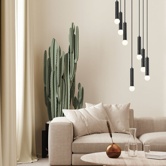 Stari 5 Light Chandelier Matte Black