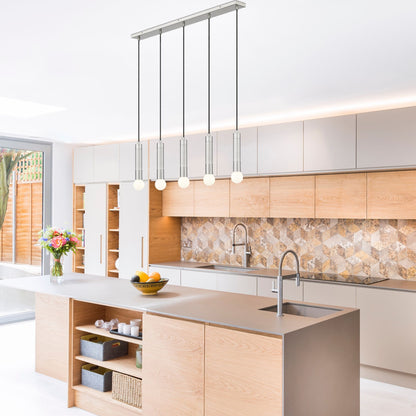 Stari 5 Light Linear Chandelier Brushed Nickel