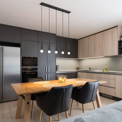 Stari 5 Light Linear Chandelier Matte Black