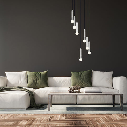Stari 7 Light Chandelier Brushed Nickel