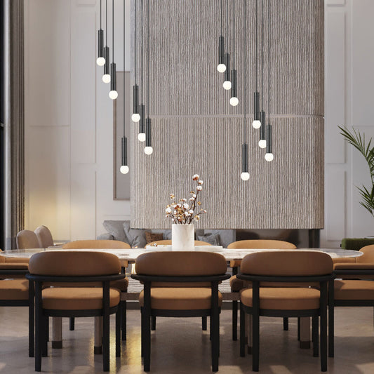 Stari 7 Light Chandelier Matte Black