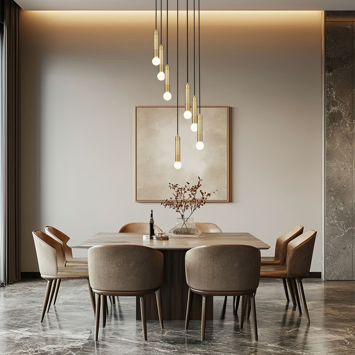 Stari 7 Light Chandelier Modern Gold