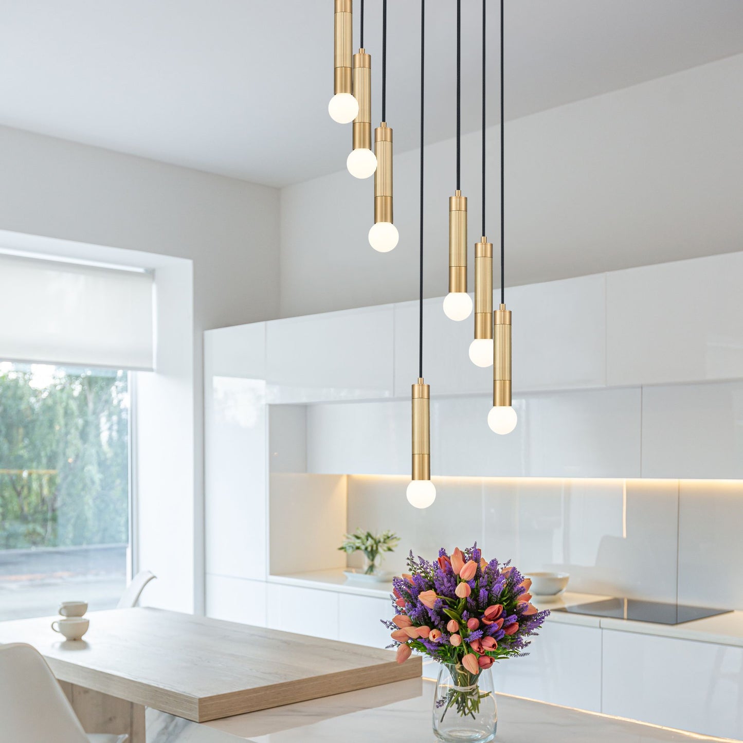 Stari 7 Light Chandelier Modern Gold