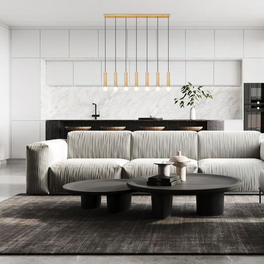 Stari 7 Light Linear Chandelier Modern Gold