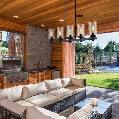 Tahoe 5 Light Outdoor Linear Chandelier Ashen Barnboard