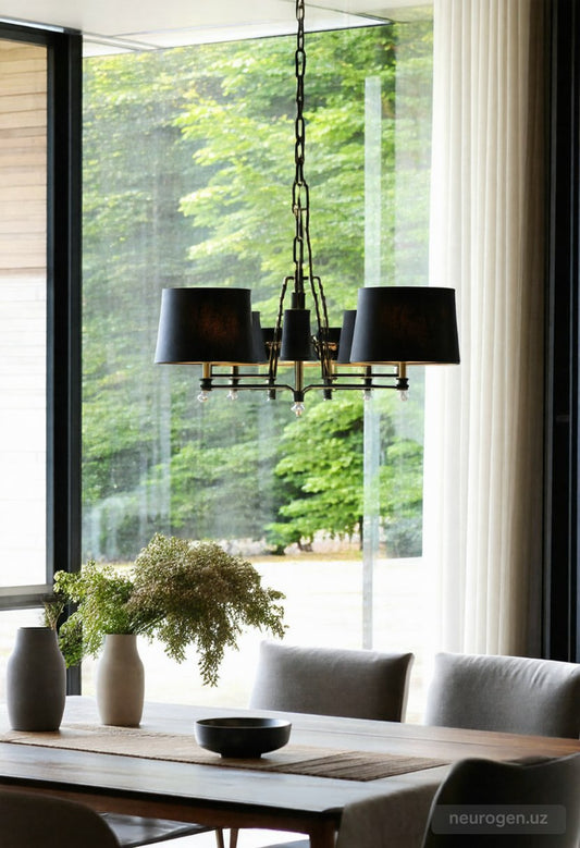 Terra 5-Light Black and Gold Chandelier 29"