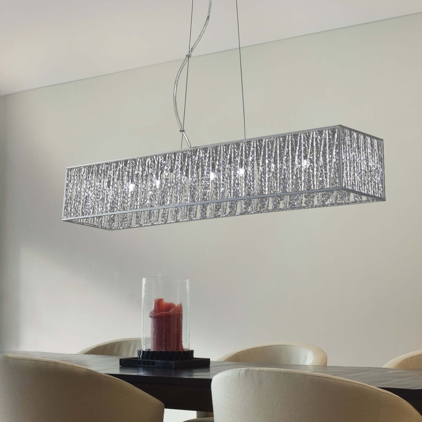 Terra G9 9 Light Linear Chandelier Chrome