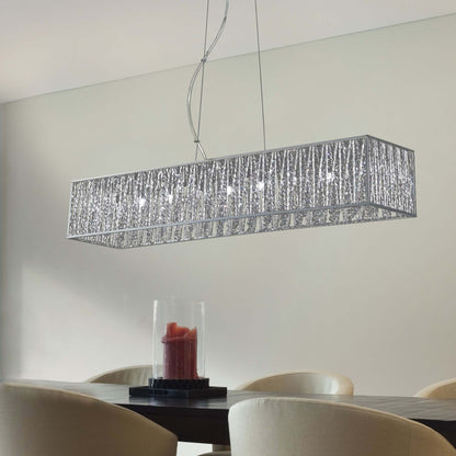 Terra G9 9 Light Linear Chandelier Chrome