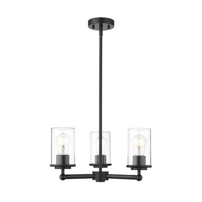 Thayer 3 Light Chandelier Matte Black