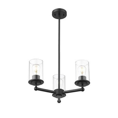 Thayer 3 Light Chandelier Matte Black