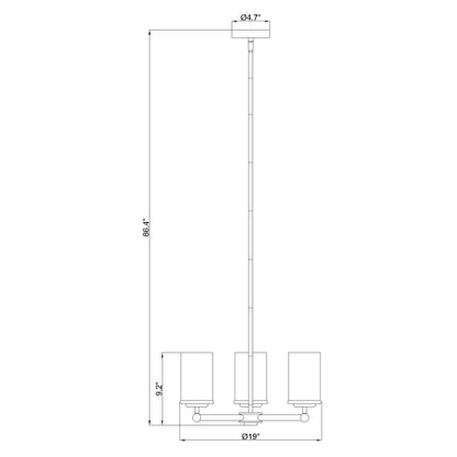 Thayer 3 Light Chandelier Matte Black