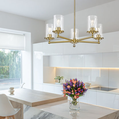 Thayer 5 Light Chandelier Luxe Gold