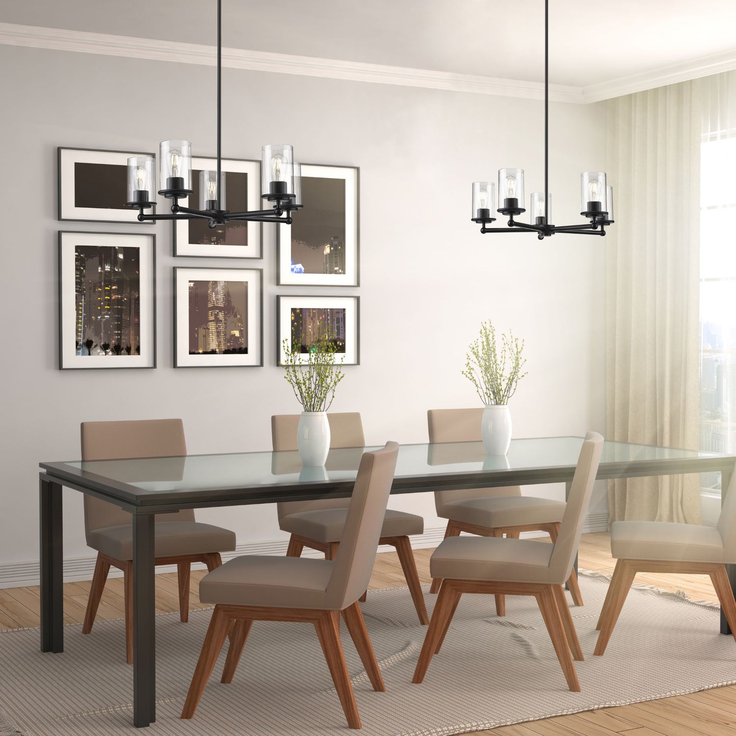 Thayer 5 Light Chandelier Matte Black