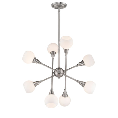 Tian G9 8 Light Chandelier Brushed Nickel