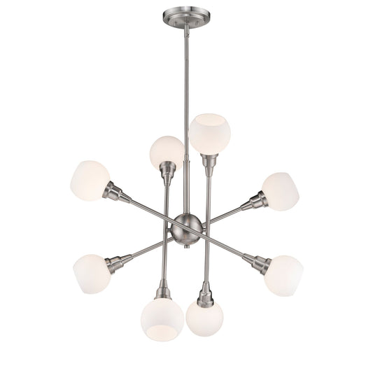Tian G9 8 Light Chandelier Brushed Nickel