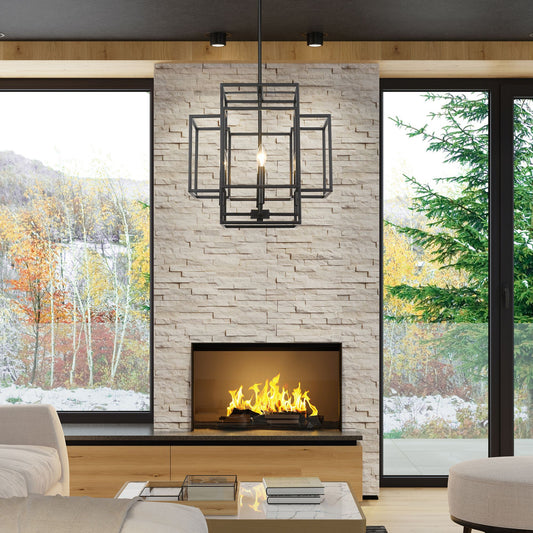 Titania 4 Light Chandelier Matte Black