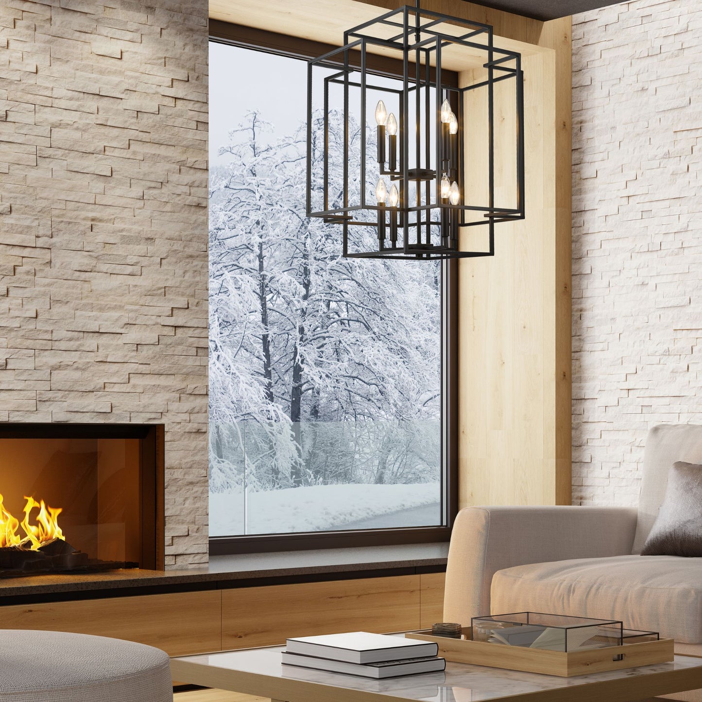 Titania 8 Light Chandelier Matte Black