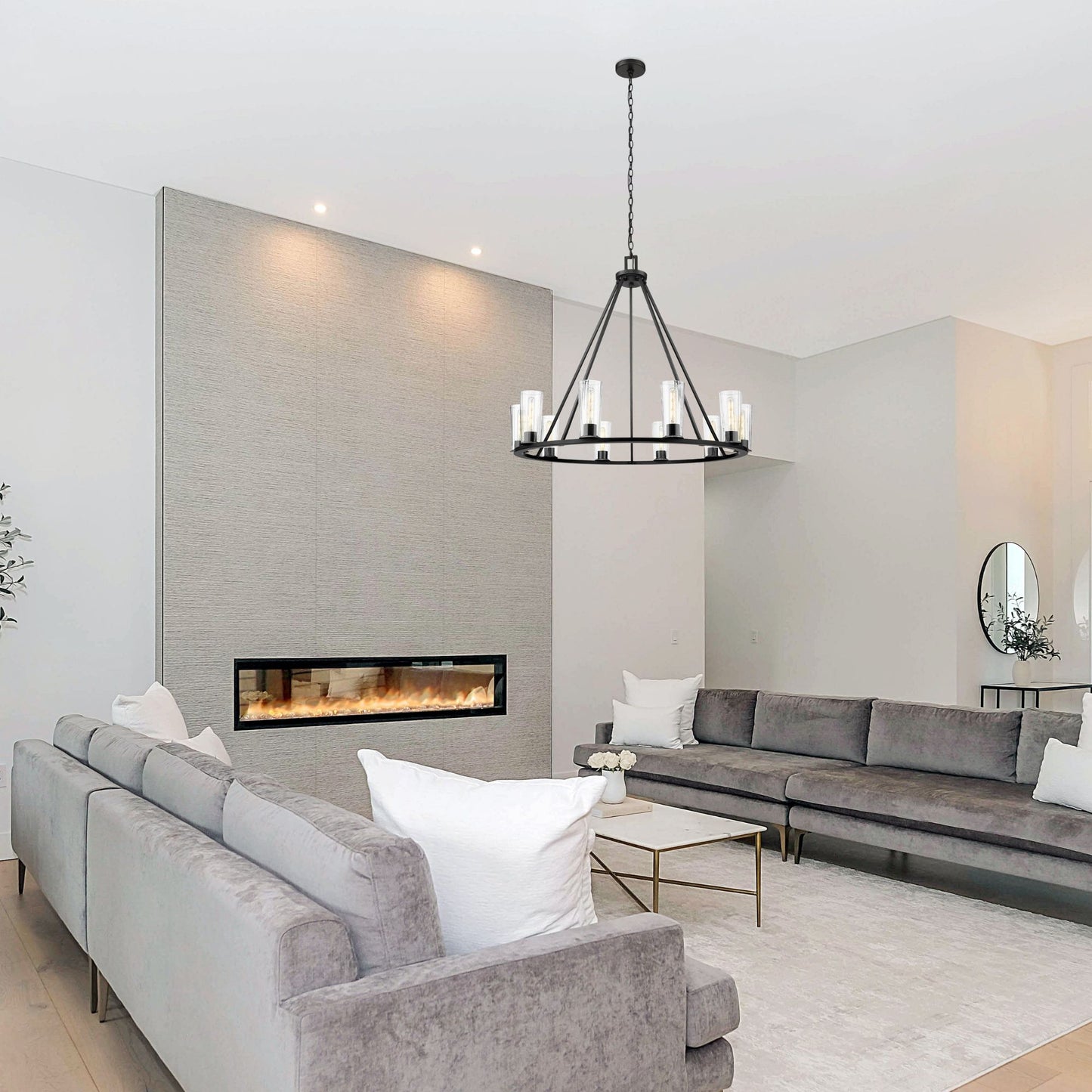 Titus 10 Light Chandelier Matte Black