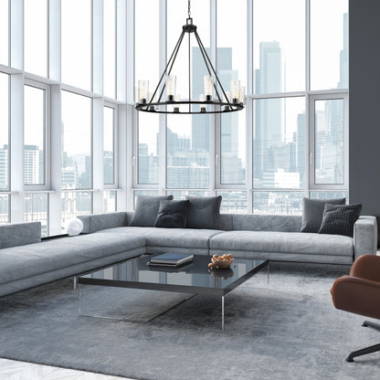 Titus 10 Light Chandelier Matte Black