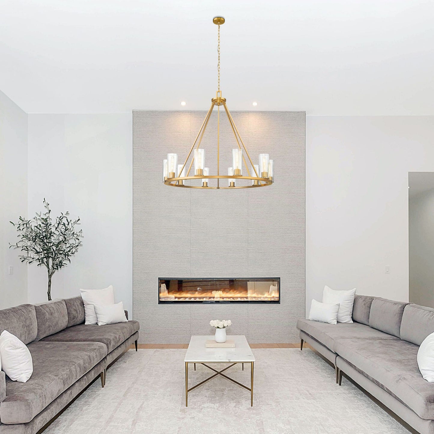 Titus 10 Light Chandelier Modern Gold