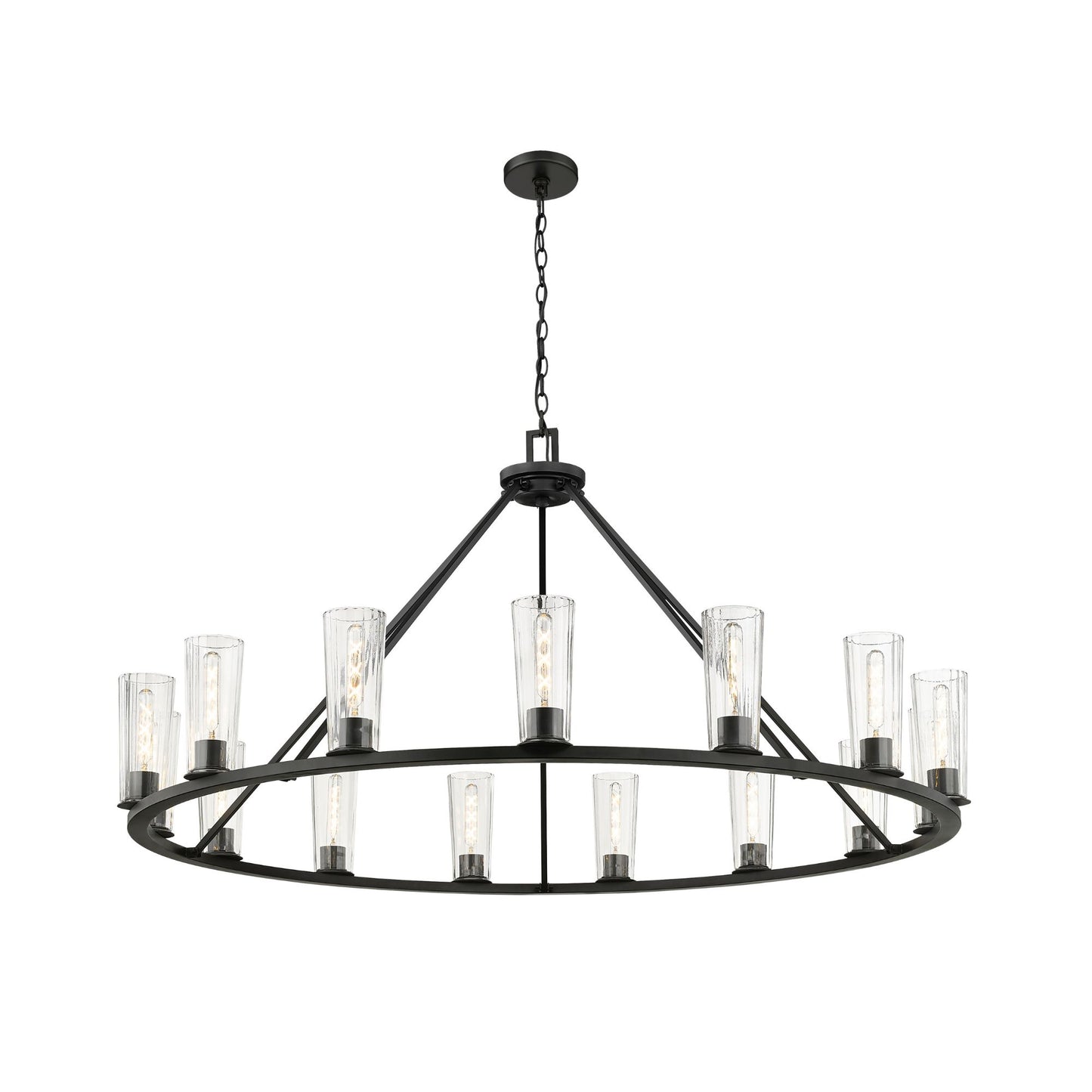 Titus 15 Light Chandelier Matte Black