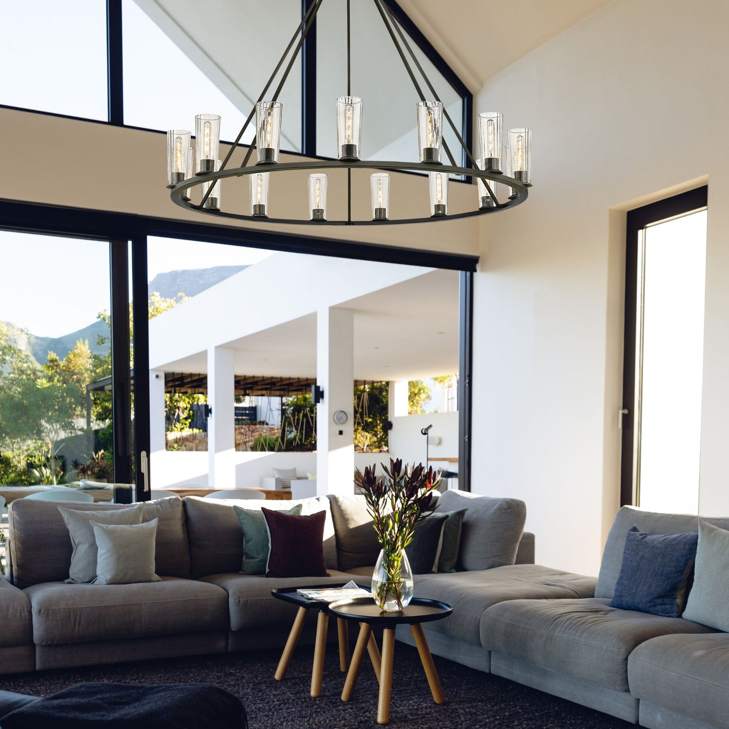 Titus 15 Light Chandelier Matte Black