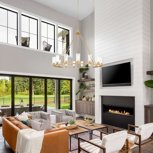 Titus 15 Light Chandelier Modern Gold