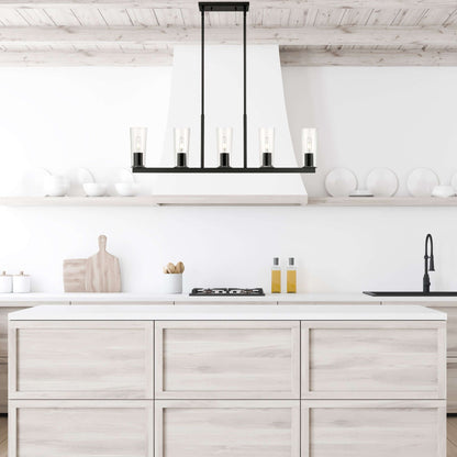 Titus 5 Light Linear Chandelier Matte Black