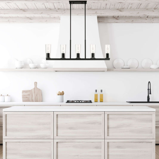 Titus 5 Light Linear Chandelier Matte Black