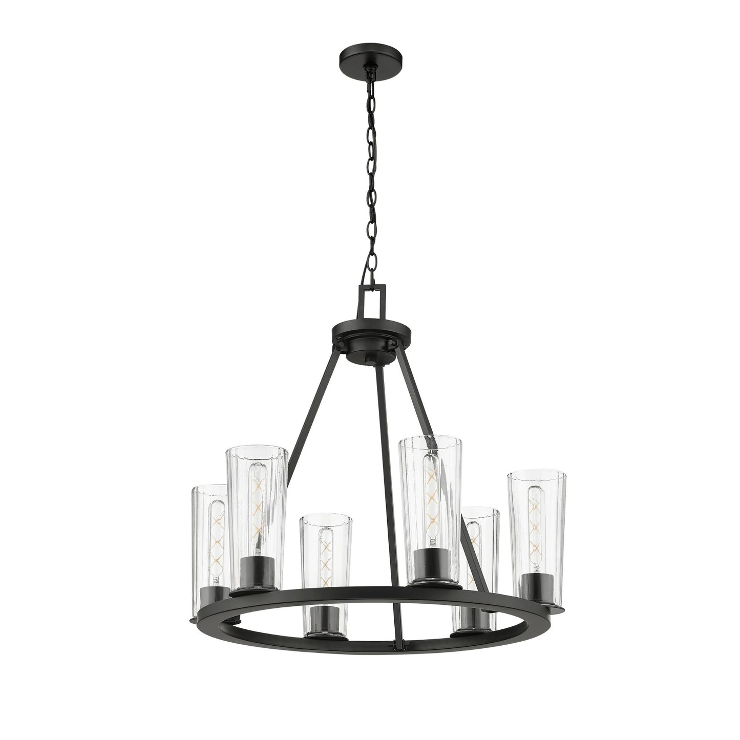 Titus 6 Light Chandelier Matte Black