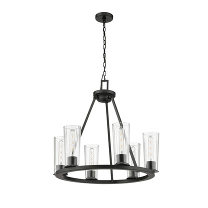 Titus 6 Light Chandelier Matte Black
