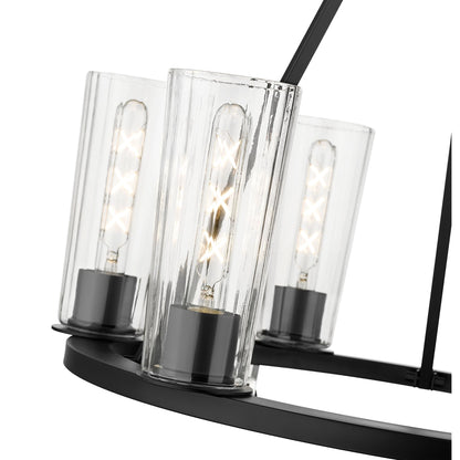 Titus 6 Light Chandelier Matte Black