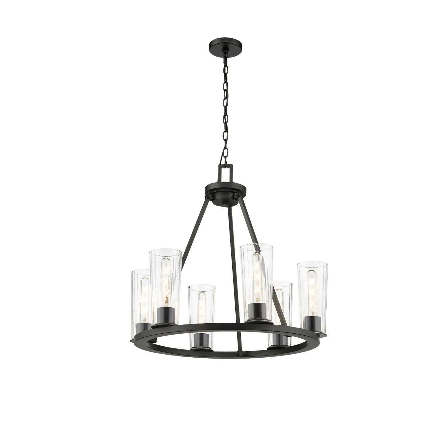 Titus 6 Light Chandelier Matte Black