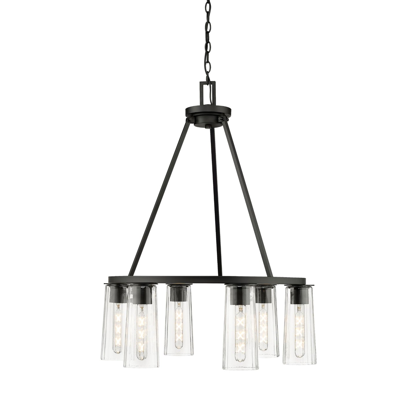 Titus 6 Light Chandelier Matte Black