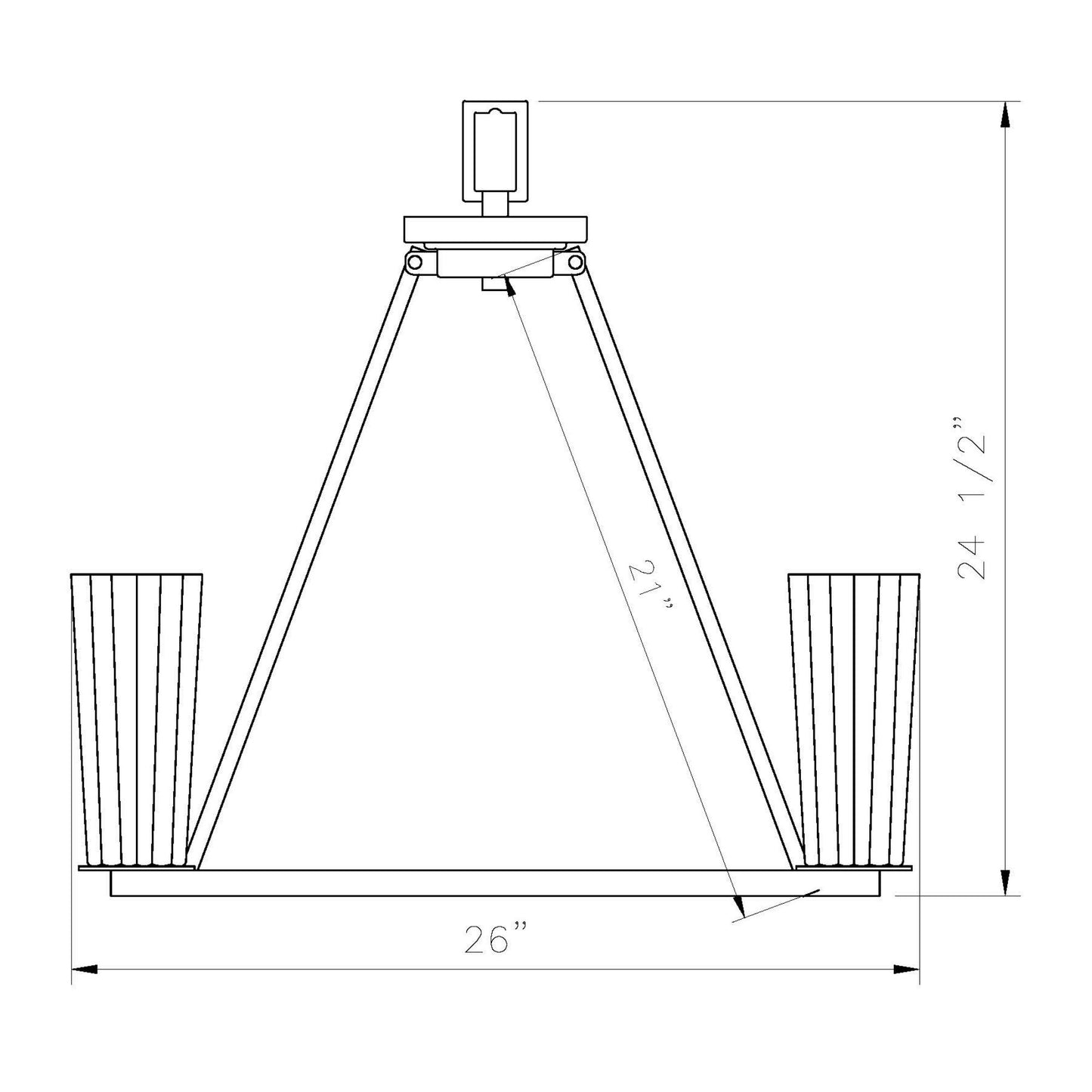 Titus 6 Light Chandelier Matte Black
