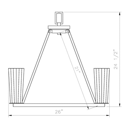 Titus 6 Light Chandelier Matte Black