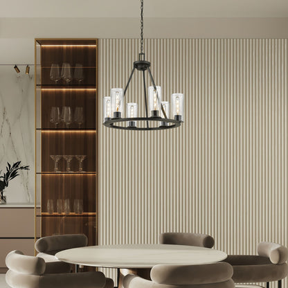 Titus 6 Light Chandelier Matte Black