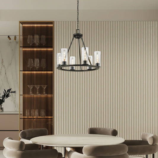 Titus 6 Light Chandelier Matte Black
