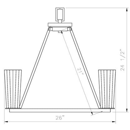 Titus 6 Light Chandelier Modern Gold